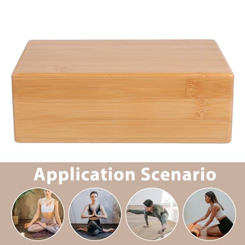 KESYOO Natural Yoga Brick Wooden Yoga Block for Home Fitness Dance Training Practice Auxiliary Tool Smooth Surface Portable Exercise Brick 9.05 X 5.90 X 2.95 in 1 Pack