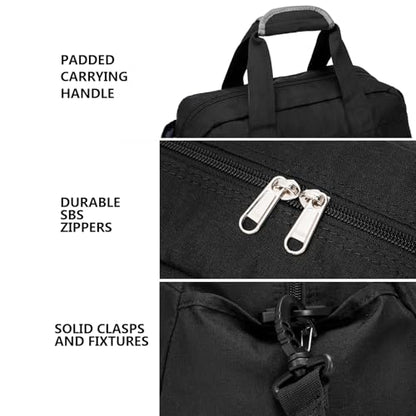 14 inch Small Gym Bag for Women & Men, Mini Duffel Bag for Travel Sports Lightweight Carry On Bag, Black - color: Black