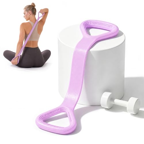 Figure 8 Fitness Resistance Bands, Elastic Bands for Working Out | 30 lb Tension Rope for Arm, Back and Shoulder Training, Workout Equipment for Physical Therapy, Yoga, Pilates, Stretching - color: Purple