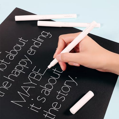 White Ink Gel Pens Compatible with Cricut Maker 3/Maker 4/Maker/Explore 3/4/5/Air 2/Air, 7 Pack Medium Point Pens for Drawing, Lettering, Adding Highlights - color: White