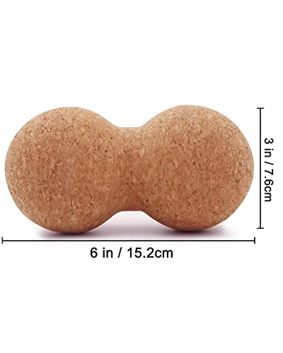 KITWILD Cork Peanut Massage Ball | Peanut Double Lacrosse Massage Ball, Deep Tissue Muscle Massage, Myofascial Release, Muscle Knots, Yoga Therapy - style: 1 Pack, Peanut ball