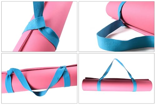 AKOAK Adjustable Yoga Mat Strap, Multi-purpose Strap, Durable Yoga Mat Carrying Strap (Excluding Yoga Mat), Pack of 1 - color: Sky Blue
