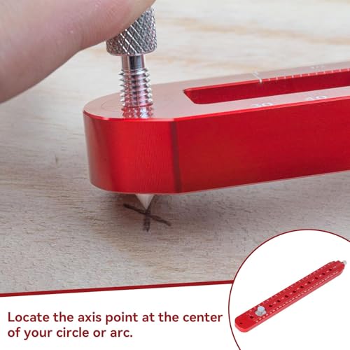 Woodworking Compass Scriber, Woodworking Circle Ruler Aluminium Alloy Adjustable Woodworking Circular Drawing Tool for Carpenter Tool