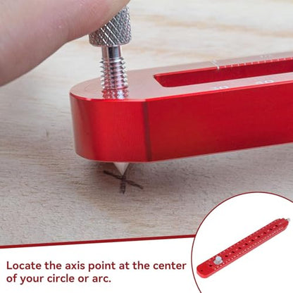 Woodworking Compass Scriber, Woodworking Circle Ruler Aluminium Alloy Adjustable Woodworking Circular Drawing Tool for Carpenter Tool