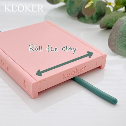Keoker Clay Tube Hoop Roller Guide, Clay Rolling Strip Shape Maker, Polymer Clay Snake Maker, Polymer Clay Earring Tools - color: Pink
