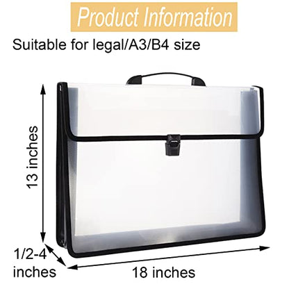 12x16.5 Art Portfolio Case A3 PP Plastic Transparent Black Pack of 1 | Oxford Cloth Edge Waterproof Fits 11x14 Photo Prints and Art Paper - color: Black