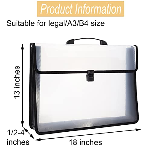 12x16.5 Art Portfolio Case A3 PP Plastic Transparent Black Pack of 1 | Oxford Cloth Edge Waterproof Fits 11x14 Photo Prints and Art Paper - color: Black