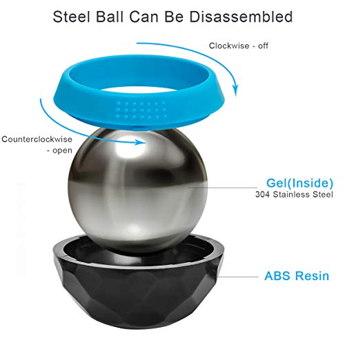 Coolrunner Cold Massage Roller Ball, Cryosphere Cold Massage Ball- Heat Therapy & Cold Therapy Relief with Cold Gel Core- Helps with Muscles Recovery and Inflammation for Shoulders, Neck (Black Blue) | Heat Therapy & Cold Therapy Relief, Helps with Muscle