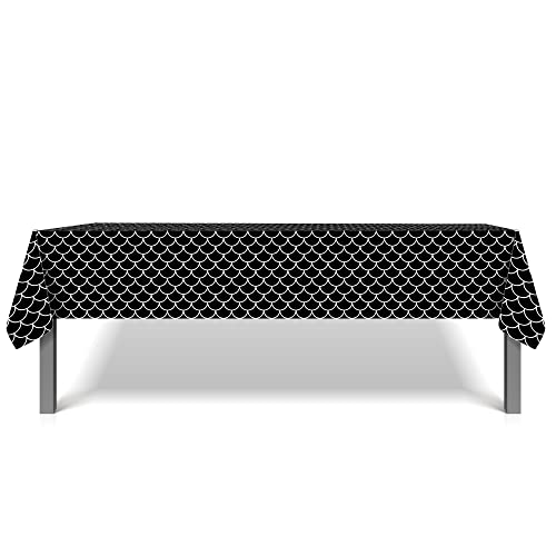1 Pack Black Dragon Plastic Tablecloth 54 x 87 Inch Long Rectangular Table Cover for Buffet,Birthday Party Holiday Dinner,Picnic or Tablecloth for Kitchen Event Use - color: Black Dragon