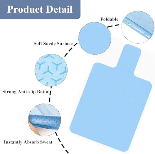 QCWN Non-Slip Pilates Reformer Mat Cover, 39" x 24" Pilates Machine Towel with Headrest Cutout, 0.8mm Sweat-Wicking Micro-Suede Foldable Mat for Female Pilates Enthusiast Exercise Matfor Pilate Training Yoga - color: Blue
