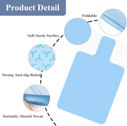 QCWN Non-Slip Pilates Reformer Mat Cover, 39" x 24" Pilates Machine Towel with Headrest Cutout, 0.8mm Sweat-Wicking Micro-Suede Foldable Mat for Female Pilates Enthusiast Exercise Matfor Pilate Training Yoga - color: Blue