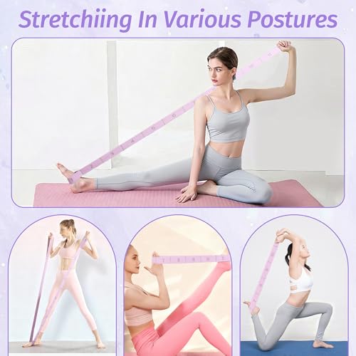 Stretching Strap with 11 Loops, Stretch Out Straps for Physical Therapy, Yoga, Pilates, Ballet, Versatile Stretch Out Strap for Flexibility, Dance & Home Workouts, Full Body Stretching