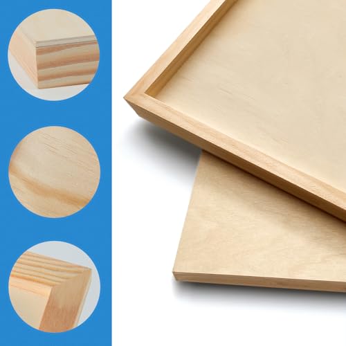 2 Pack 6x6 Gallery Unfinished Wooden Canvas Panels | Birch Wood Panels Kit, 1 1/2" Deep Art Cradle Boards for Painting, Pouring, Burning,Epoxy Resin, Laser Engraving Cutting - size: 6*6 2 Pack