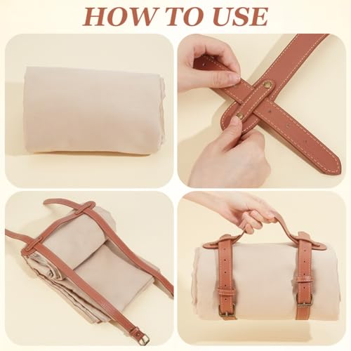 PU Leather Yoga Blanket Mat Carrier Portable Picnic Blanket Rug Roll Carry Strap Adjustable Handle Beach Mat Motorcycle Bedroll Holder Belt for Outdoor Camping Travel Hiking - style: max 20cm
