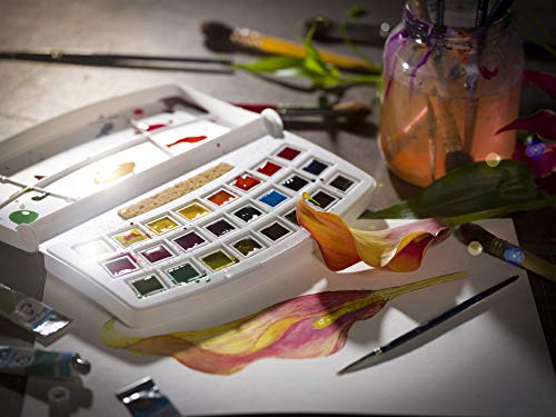 Van Gogh Watercolor Paint Set, Plastic Pocketbox, 24-Half Pan Botanical Selection - color: 24 Botanical (Plastic Pocketbox), style: Half Pan