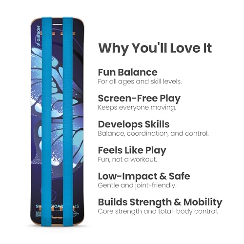 GIBBON SlackBoard, Balance Board Kids & Adults, Slackline Balance Trainer - color: Butterfly Plus with Stand