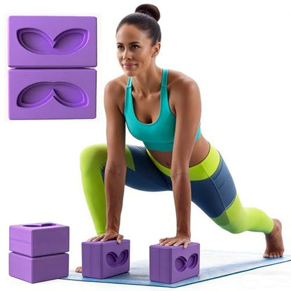 2 Pcs Large Yoga Blocks, Rabbit ear patterned yoga blocks,Supportive Latex-Free Eva Foam - Soft Non-Slip Surface with Beveled Edges for Yoga, Pilates, Meditation - Yoga Accessories for Stability, Balance, Deepen Stretches,yoga blocks set