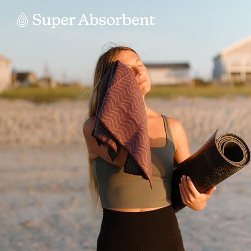 Nomadix Fitness Towel- Microterry Quick-Dry Gym & Yoga Sweat Towel, Odor-Resistant, Ultra Absorbent, Sand & Pet Hair-Resistant, Recycled Material, 30″×16″- Regenerative Black- Regenerative Burgundy - color: Regenerative Burgundy