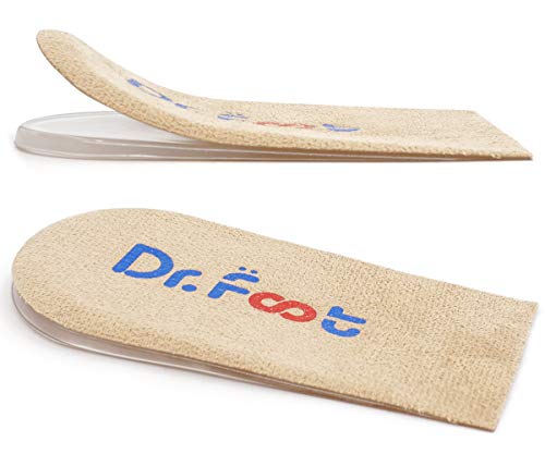 Dr.Foot Adjustable Orthopedic Heel Lift Inserts, Height Increase Insole for Leg Length Discrepancies, Heel Spurs, Heel Pain, Sports Injuries, and Achilles tendonitis (Beige, 2 Layers) - color: Beige, size: 2 Layers: Small-Women's 4.5-9.5|Men's 6-8.5