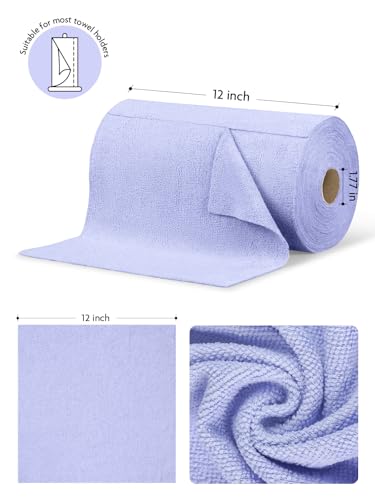 Fantasticlean Microfiber Cleaning Cloth Roll- 75 Sheets, 12"x12" (Lavender) - color: Lavender, size: 75 pack