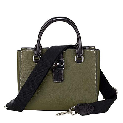 Allzedream Purse Straps Replacement Crossbody Bags Handbag Wide Canvas Leather Adjustable - color: Black, Silver Hardware