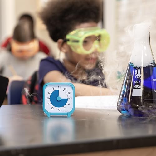 Time Timer 3 Inch Visual Timer – 60-Minute Quiet Portable Countdown Timer for Kids, Teachers, Students & Adults – Helps with Focus, Transitions, ADHD, Autism & Time Blindness – (Blue & White) - color: White & Blue
