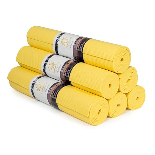 Voyage 5mm Studio Yoga Mats, 6 Pack, 72x24in - color: Yellow