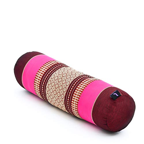 Leewadee Small Yoga Bolster – Shape-Retaining Cervical Neck Roll, Tube Pillow for Comfortable Reading, Kapok Filling, 22 x 6 x 6 inches - color: Sf29 - Auburn, Pink