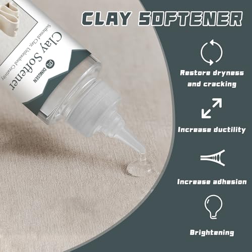 120ml Liquid Polymer Clay Softener, Restores Workability and Shine | Non‑Toxic/Odorless,Revive Hardened Clay,Enhances Flexibility & Adhesion,Ideal for Ceramic Artists,Teachers & DIY Craft Lovers