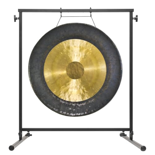 24" to 26" Gongs on Fruity Buddha Stand - Includes Gong, Rope, Mallet, & Stand/Medium Handmade Traditional Chinese Gong/Easy to Assemble Metal Stand/Easy to Play - size: 26" Dark Star Gong