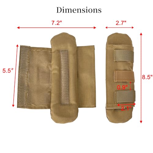 2 Pack Shoulder Strap Pad,Vest Shoulder Strap Pads Backpack Strap Pads Fit 2'' Sling Bags Shoulder Straps - color: Khaki