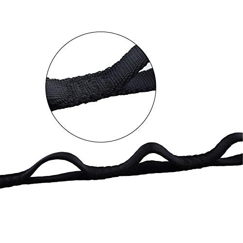 NRC&XRC Aerial Yoga Hammock Daisy Chain, 22kN Adjustable Strap With Loops, Climbing Strap Nylon Sling, No Stretch (150mm) - color: black
