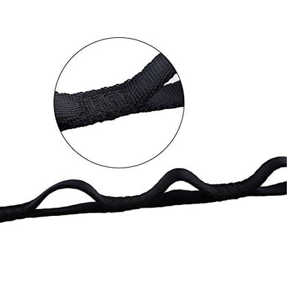 NRC&XRC Aerial Yoga Hammock Daisy Chain, 22kN Adjustable Strap With Loops, Climbing Strap Nylon Sling, No Stretch (150mm) - color: black