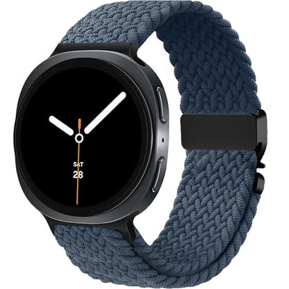 Nylon Braided band Compatible with Samsung Galaxy Watch 8 40mm 44mm, Elastic Band for Galaxy Watch 8 Classic 46mm - color: Dark Blue