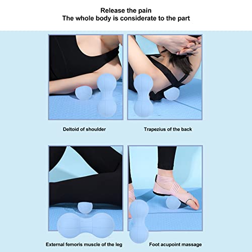 Uxsiya Double Deep Tissue Peanut Massage Ball Soft Silicone Massage Ball for Neck Back Legs Shoulders HIPS