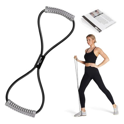 Figure 8 Resistance Bands with Handles, Arm Resistance Bands | Home Workout, Physical Therapy, Strength Training, Travel Portable, Arm workouts - color: Black - 50lbs