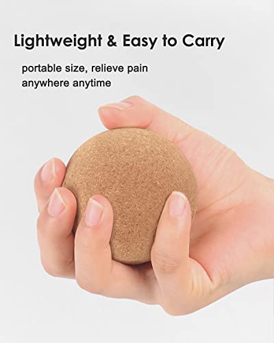 KITWILD Cork Massage Ball, 2.5 Inch, 2 Pack | High Density Fine Particles, Deep Tissue Muscle Massage, Myofascial Release, Yoga Therapy, Lacrosse Ball - style: 2 Pack (2.5'')