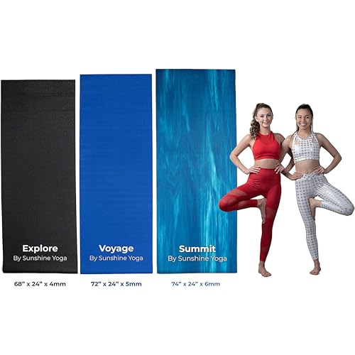 Summit Yoga Mat, 72"x24"6mm Thick - color: Marble Teal/Turquoise with Grommets
