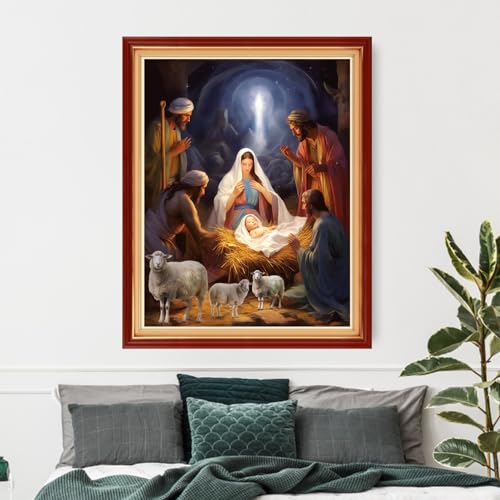 Artvxeay Cross Stitch Kits Stamped Full Range of Embroidery Kits for Beginners Adults 11CT Pattern Stitch Embroidery Kits Needlepoint Kits DIY - (Nativity 16x20 inch) - color: ColorArt14