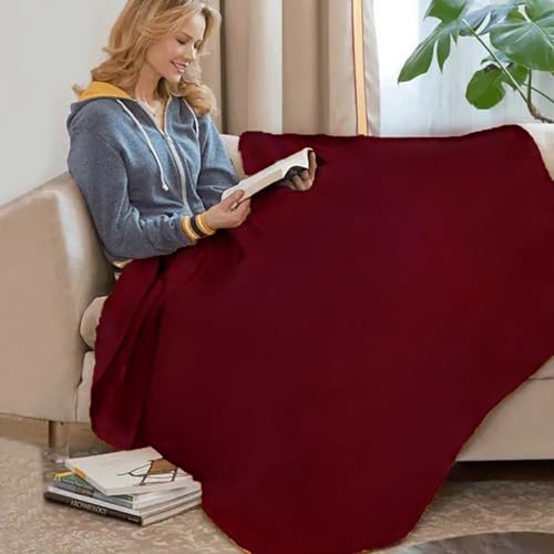 CAI TENG Fleece Throw Blanket 6 Pack Blankets Bulk Soft Lightweight Kid Blanket Cozy Small Blanket 50 x 60 Solid Pet-Friendly Bed Sofa Couch Fleece Fabric Travel Wedding Outdoor Burgundy - color: Burgundy
