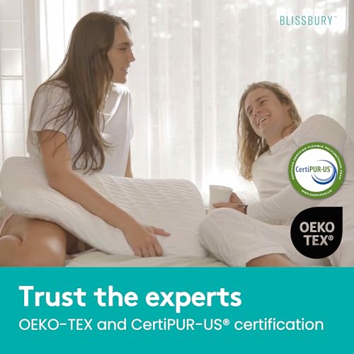 BLISSBURY Stomach Sleeper Pillow, Low Loft Memory Foam, 3.3 Inch - color: Gray, size: 3.3"H (Queen)