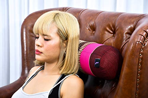 Leewadee Small Yoga Bolster – Shape-Retaining Cervical Neck Roll, Tube Pillow for Comfortable Reading, Kapok Filling, 22 x 6 x 6 inches - color: Sf29 - Auburn, Pink