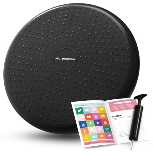 Trideer Wobble Cushion Core Balance Disc, Flexible Seating for Classroom Elementary, Wiggle Seat for Sensory Kids, Balance Pad with Inflation Pump - color: 34CM Black