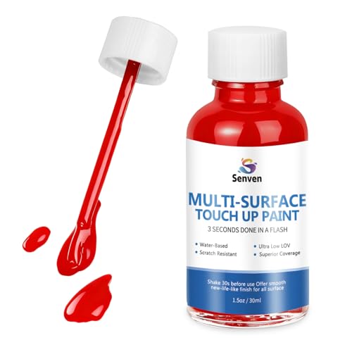 Red Touch Up Paint High-Gloss Apple Red Multi Surface Acrylic Touch Up Paint Pen Scratch Repair for Metal,Wall,Cabinets,Appliances,Wood,Door,Furniture,Enamel 1.5 Fl Oz - color: Red - 1.5 oz