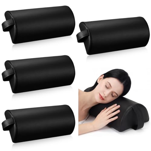 Ripeng 4 Pcs Half Round Massage Table Bolster Pillow Pad with Strap Handle - size: 6"w X 3"h X 13"L