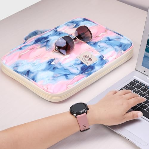 JAKAGO A4 Travel Portfolio Multifunctional Document Organizer Zippered Case for Office Supplies (LSpink) - color: Lspink