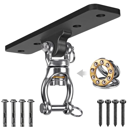 Dolibest Heavy Duty Swing Hanger, Swing Set Accessorie for Indoor Outdoor Playground, Porch Swing Hanging Kit for Wooden and Concrete Set with 4 Wood Screws and 4 Expansion Bolts, 900LB . - color: Black Swing Hanger- 1 Pack