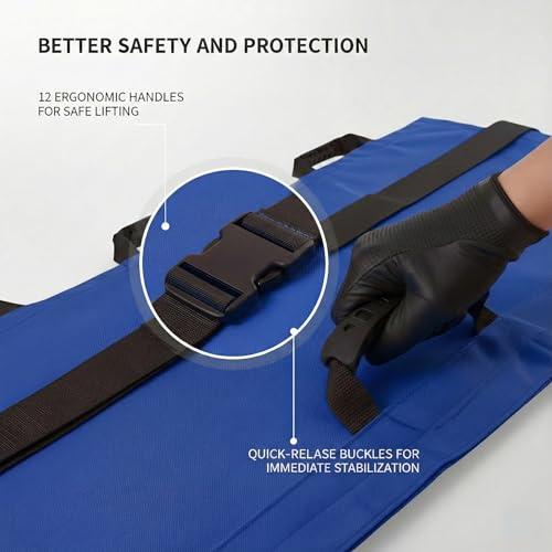 Portable Vet Dog Stretcher Gurney with 12 Rubber Handles, 400 lbs - color: Blue, size: One-Pack