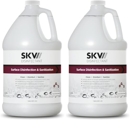 SKV Surface Disinfection and Sanitization | Cleans, Deodorizes, and Disinfects, Made with Hypochlorous Acid and Destroys 99.9% of Viruses and Bacteria. 1 Gallon (Pack of 2) - size: 128 Fl Oz (Pack of 2)