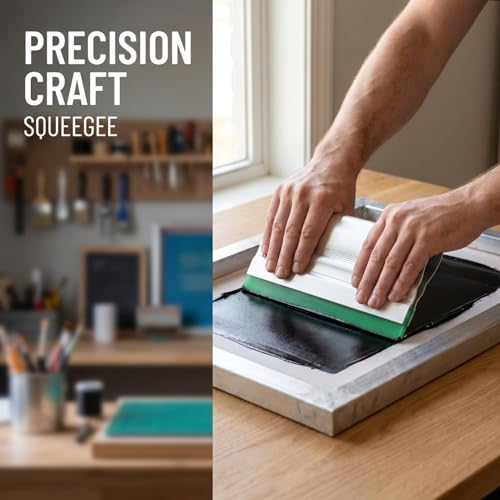 Rubber Squeegee for Screen Printing 3.9X5.1X1.1 Inch Ink Scraper with Comfortable Handle for DIY Silk Screen Crafts and Accurate Ink Spreading